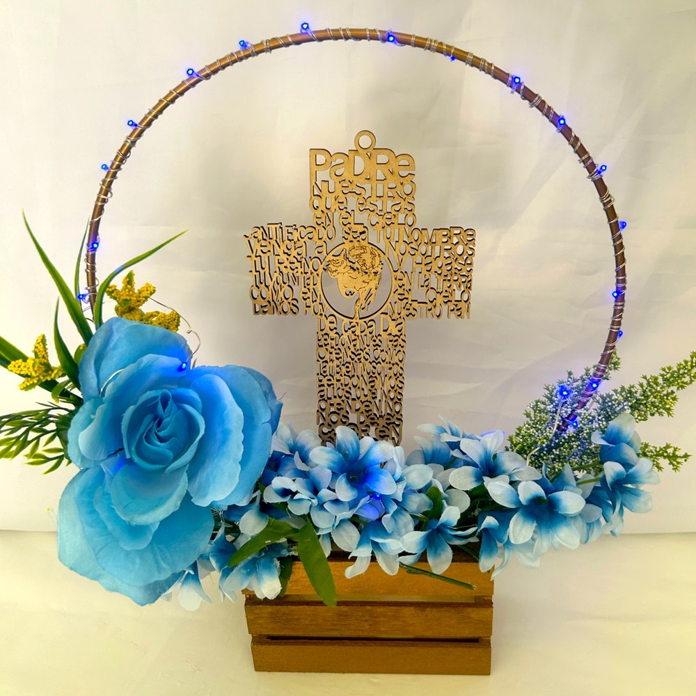 CENTERPIECE OR FAVOR BLUE AND GOLD